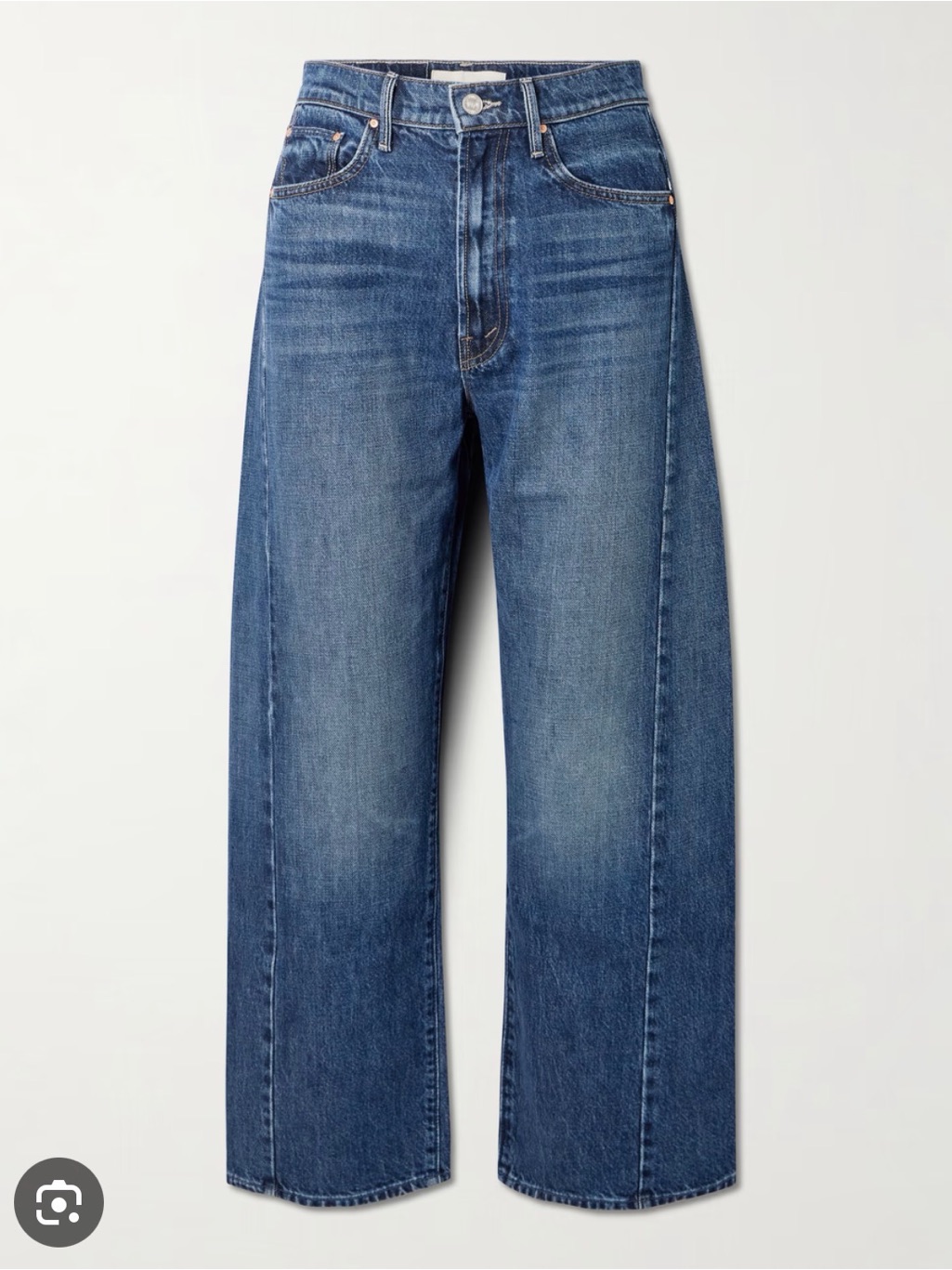 Mother Half-Pipe Ankle Straight-Leg Jeans In Mid Blue Wash